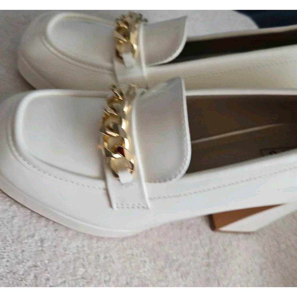 NEW IDIFU In2 Cookie HI Women Chunky Heel Slip On Dress Shoes Size 8 White